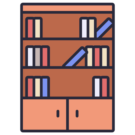 Bookshelf bookshelf furniture and household storage icon