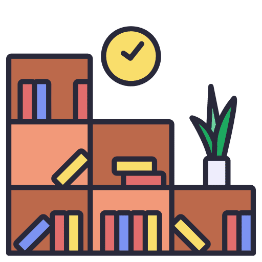 Bookshelf furniture and household storage library icon