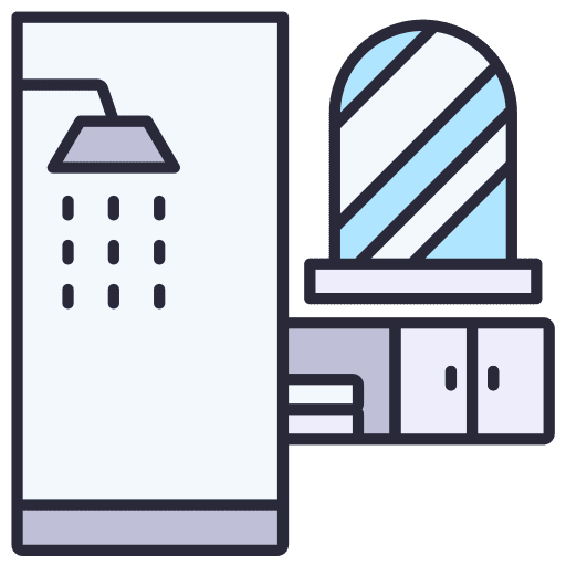Bathroom shower washing hygienic icon