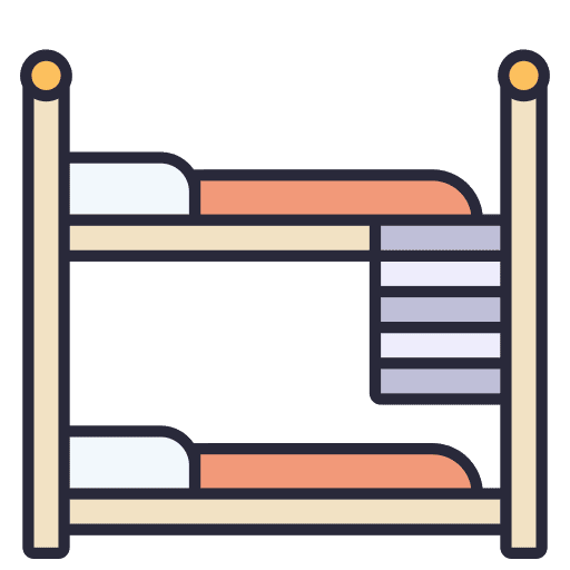 Bed room bunk bed sleep icon