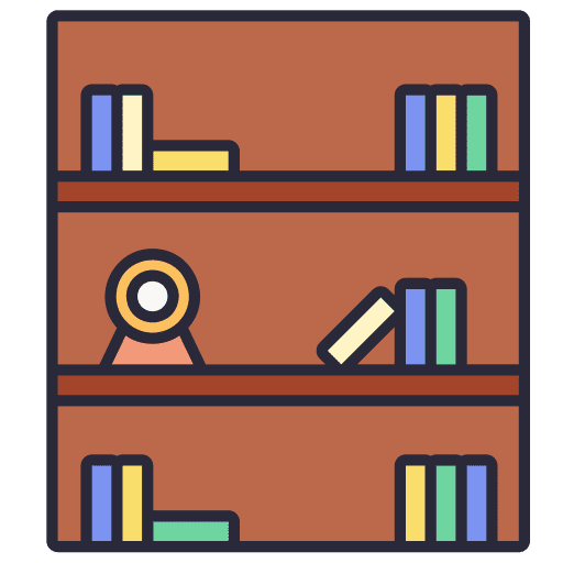 Bookshelf furniture and household bookcase bookshelf icon