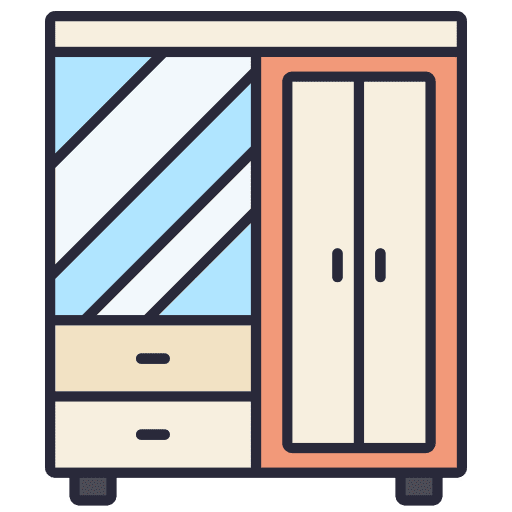 Wardrobe cupboard furniture and household wardrobe icon