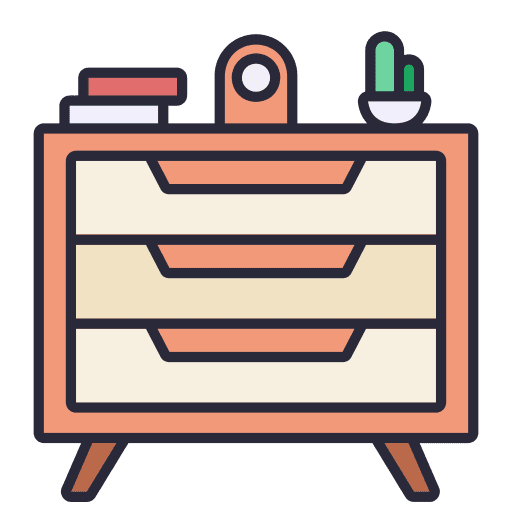 Chest of drawers furniture and household interior design decor icon