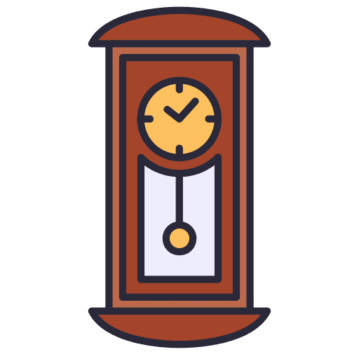 Clock hour ornament furniture and household icon
