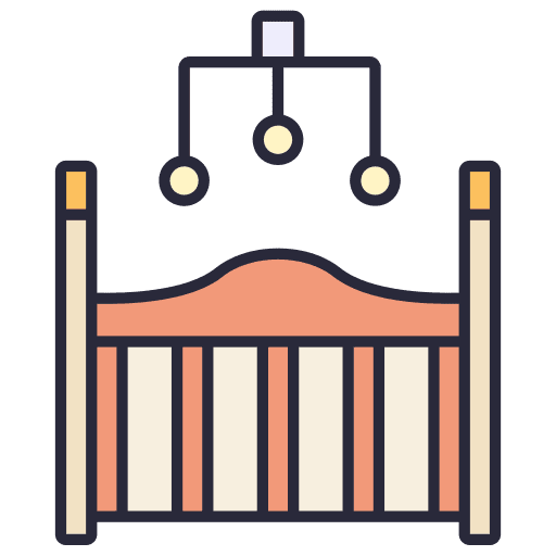Baby bed basinet baby crib kid and baby icon