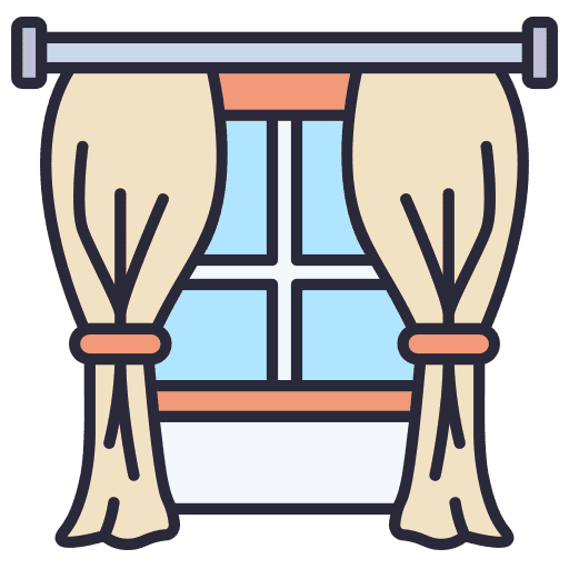 Curtain furniture and household curtain window icon