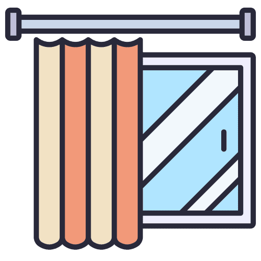 Curtain window furniture and household decoration icon
