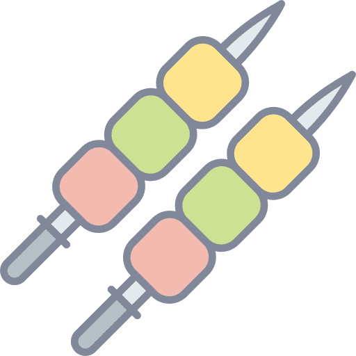 Kebab food and restaurant skewer recipe icon Kebab food and restaurant skewer recipe icon