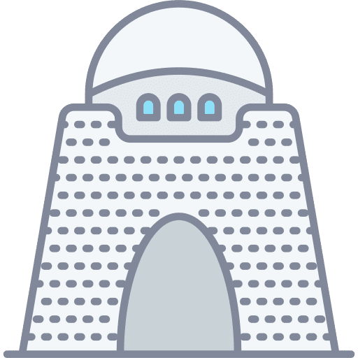 Mausoleum architecture and city landmark monuments icon Mausoleum architecture and city landmark monuments icon