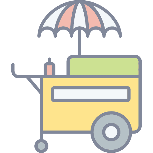 Street food trolley food court cashier icon Street food trolley food court cashier icon