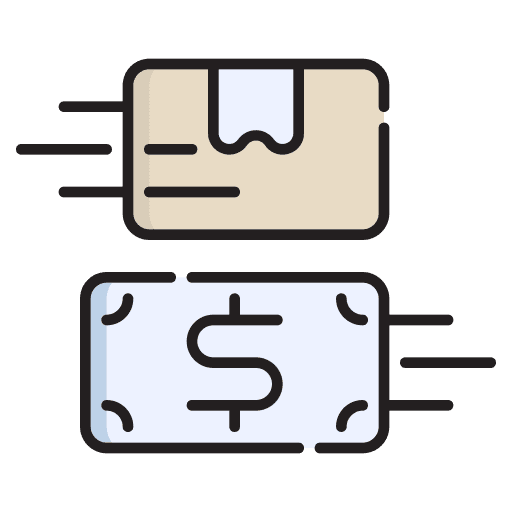 Cash on delivery package shipping box icon