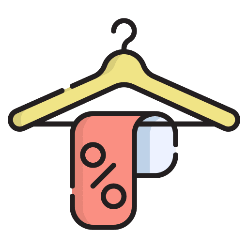 Cloth hanger commerce and shopping wardrobe marketing icon