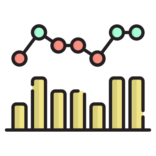 Line graph commerce and shopping data line graph icon