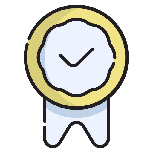 Quality commerce and shopping ecommerce certificate icon