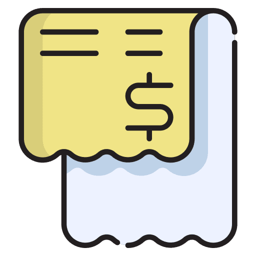 Receipt invoice paper business icon