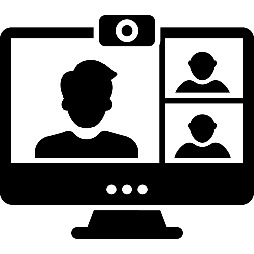 Video call monitor user computer icon