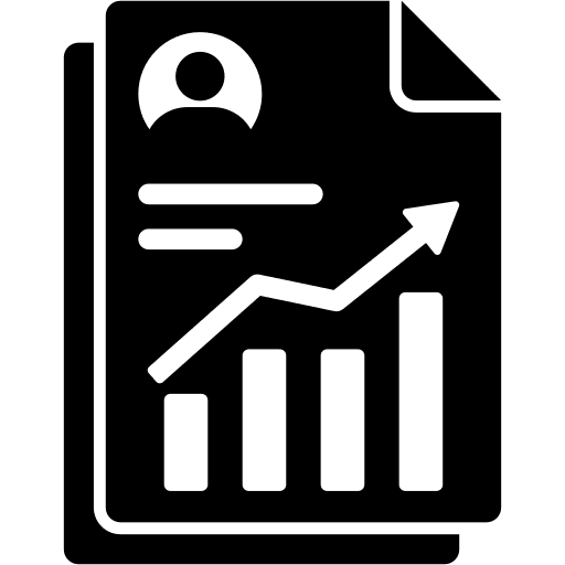 Progress bar chart stats user icon Progress bar chart stats user icon
