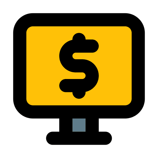 Computer payment finance business and finance icon Computer payment finance business and finance icon