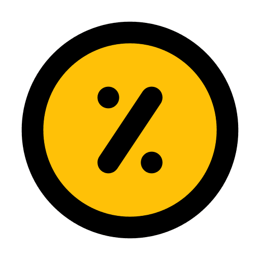 Percent commerce and shopping finance percentage icon Percent commerce and shopping finance percentage icon