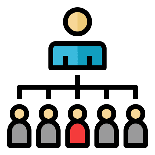 Team management networking employee leader icon Team management networking employee leader icon