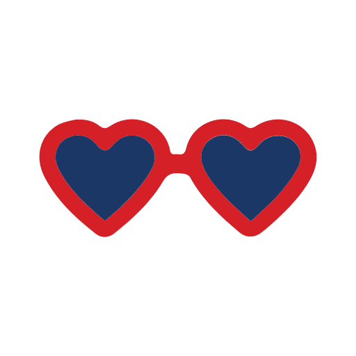 Heart glasses fashion romance goggles icon