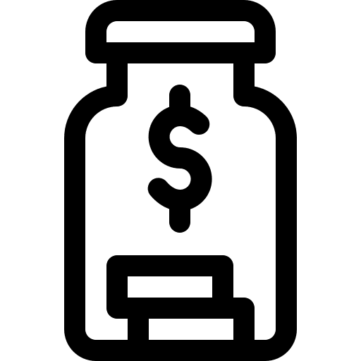 Jar investment coin jar icon