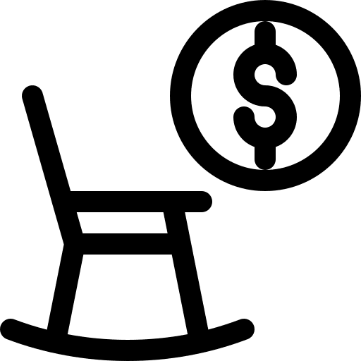 Pension savings retirement rocking chair icon