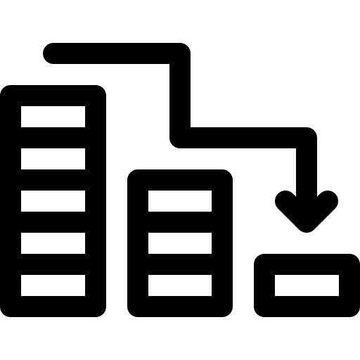 Recession financial crisis coins icon