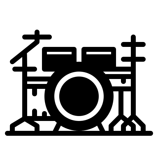 Drum set set orchestra music icon Drum set set orchestra music icon