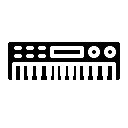 Piano keyboard music and multimedia piano keyboard icon