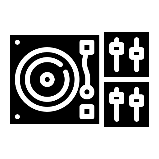 Dj mixer music player turntable electronics icon Dj mixer music player turntable electronics icon