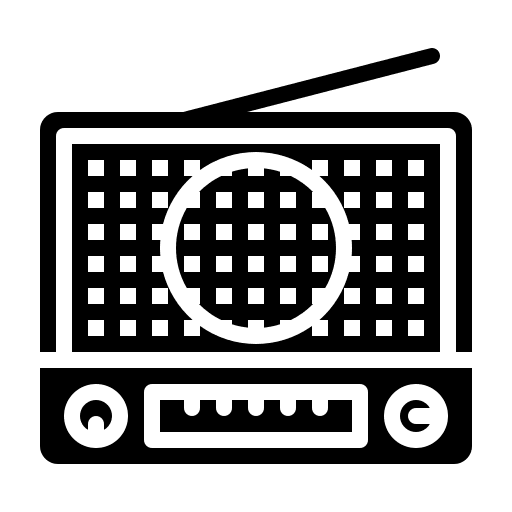 Transistor radio music and multimedia transistor icon Transistor radio music and multimedia transistor icon