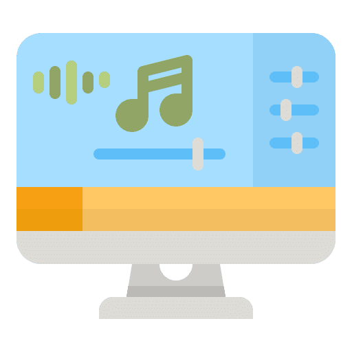 Computer music computer music and multimedia icon Computer music computer music and multimedia icon