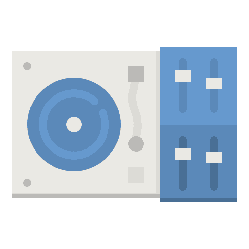 Dj mixer music record turntable music player icon Dj mixer music record turntable music player icon