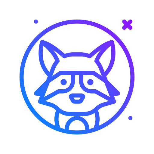 Racoon mammal wildlife animals icon
