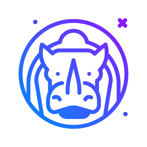 Rhino wildlife mammal animal kingdom icon