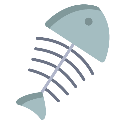 Fish bone fossil fish skeleton animals icon Fish bone fossil fish skeleton animals icon