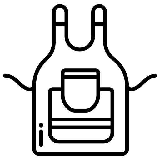 Apron protection food and restaurant clothing icon