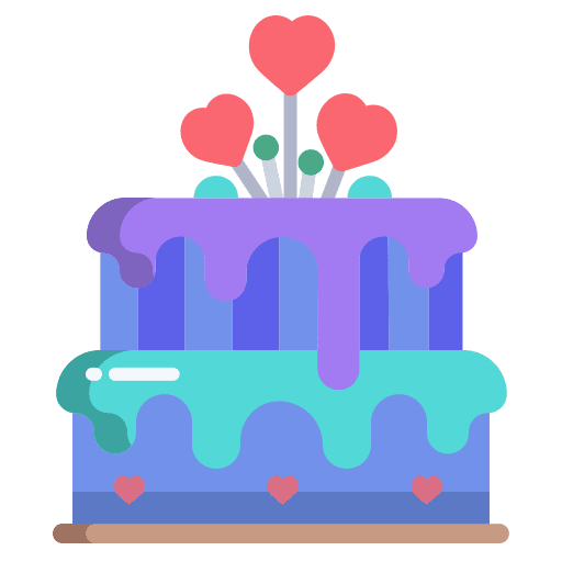 Wedding cake marriage sweet valentines day icon
