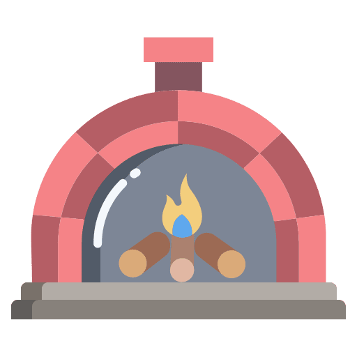 Wood fired oven cooking fire food and restaurant icon