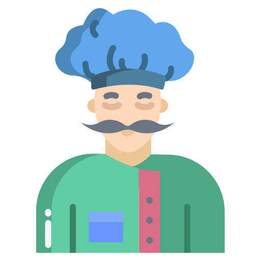 Baker bakery cooker man icon