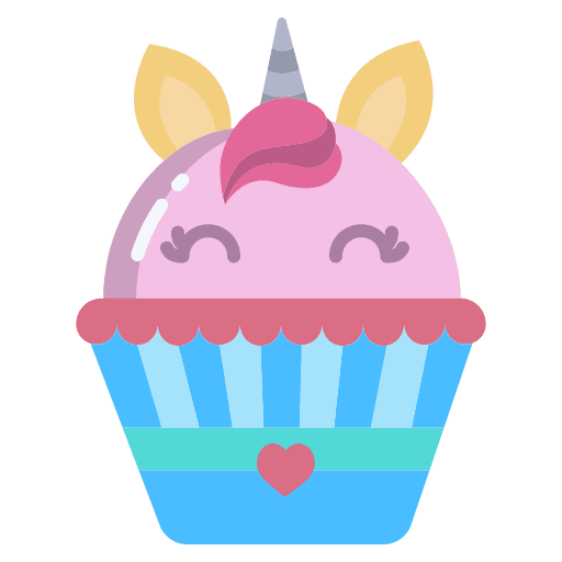 Cupcake birthday bakery unicorn icon