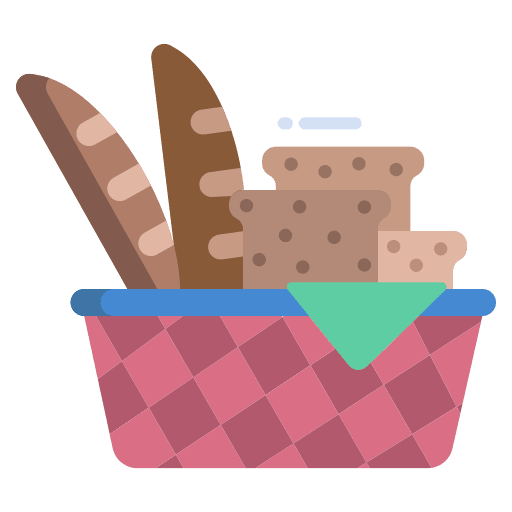 Bread eat basket bread icon