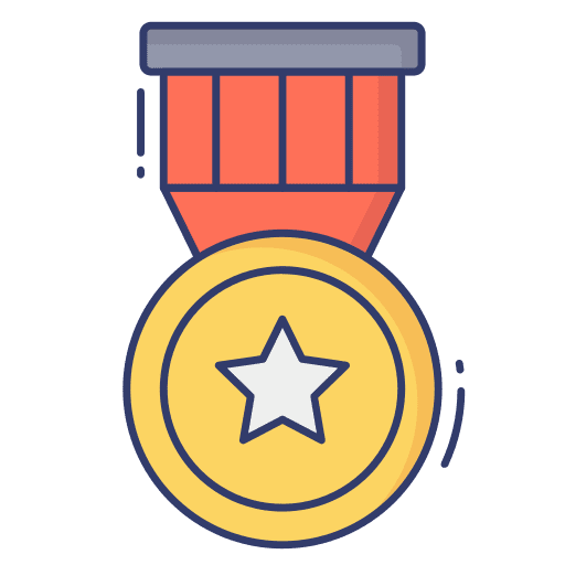 Badge medal winner sports and competition icon