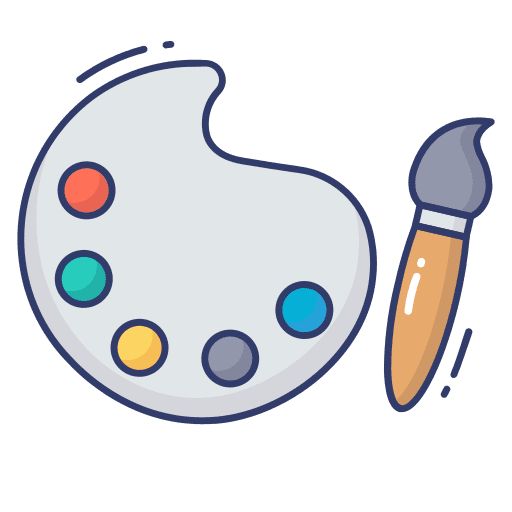 Color palette painter drawing art and design icon