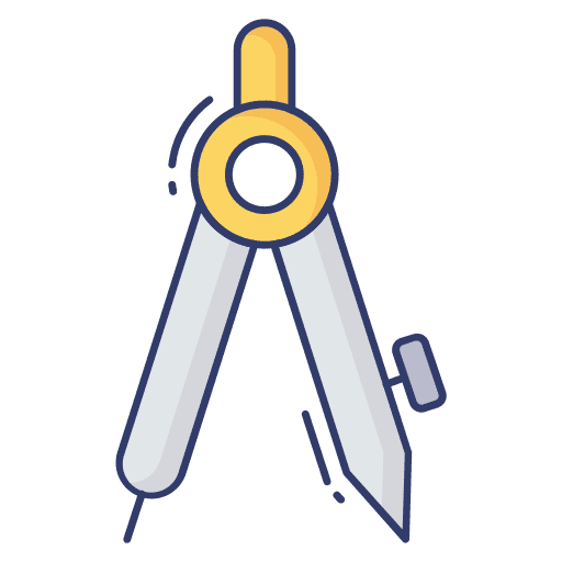Geometry measure school material drawing compass icon