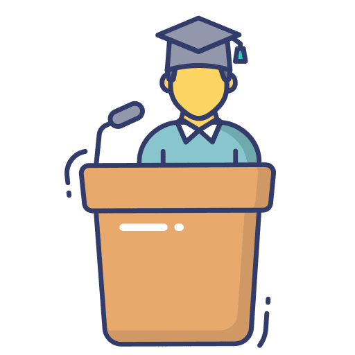 Speech graduation speech education icon