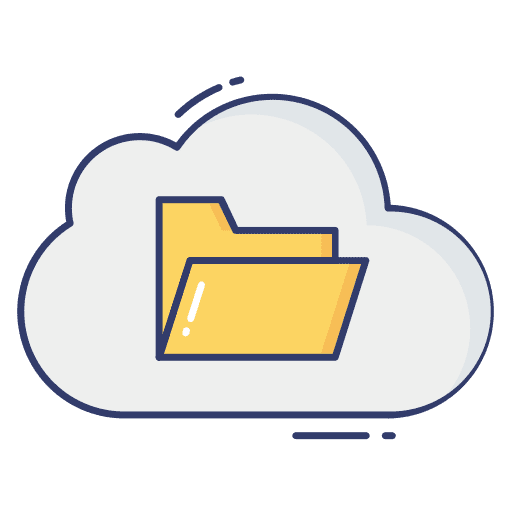Cloud database files and folders cloud computing icon