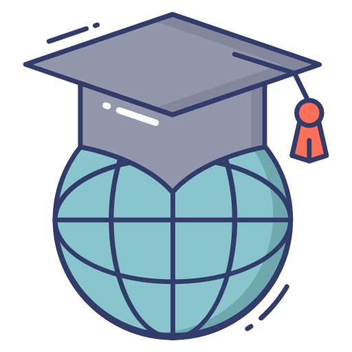 Global world wide education hat icon