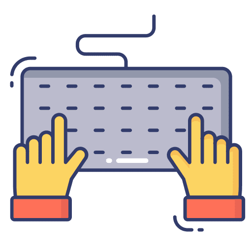Keyboard hand keyboard typing icon